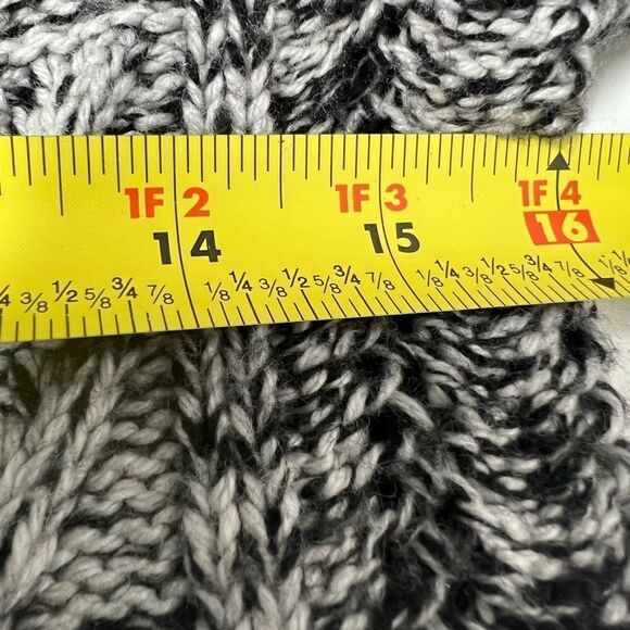 GAP Stripe Woven Knitted Color Block Wool Blend Sweater Black Gray Crewneck Sz S - Picture 9 of 11